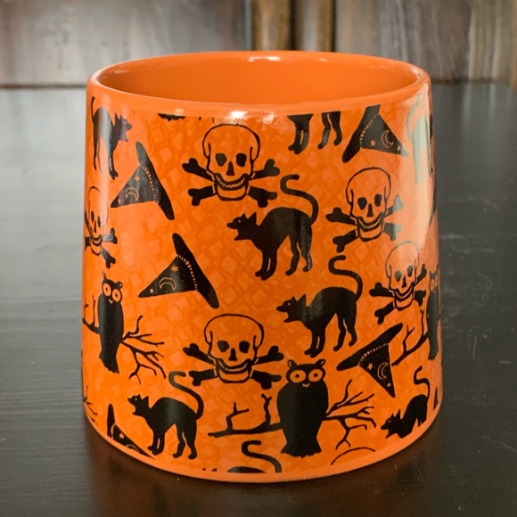 Vintage Style Halloween Mug - Black Cats Skull & Crossbones Owl Witch Hat - Picture 7 of 8